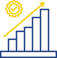 bar Diagram linje två Färg ikon design vektor