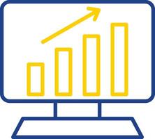 Analytik Linie zwei Farbe Symbol Design vektor