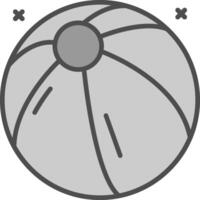 Strand Ball Linie gefüllt Graustufen Symbol Design vektor