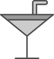 herzlich willkommen trinken Linie gefüllt Graustufen Symbol Design vektor