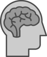 neurologi linje fylld gråskale ikon design vektor