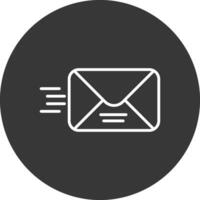 Email Linie invertiert Symbol Design vektor