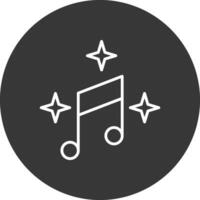 Musik- Linie invertiert Symbol Design vektor
