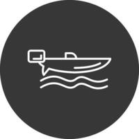 Geschwindigkeit Boot Linie invertiert Symbol Design vektor