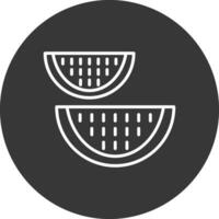 Wassermelone Linie invertiert Symbol Design vektor