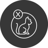 Nein Haustiere erlaubt Linie invertiert Symbol Design vektor