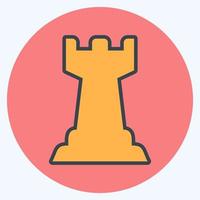 Symbol Schach 4 - Farbe Mate-Stil, einfache Illustration, bearbeitbarer Strich vektor