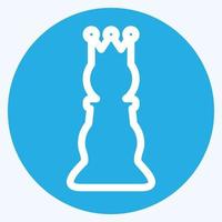 ikon schack 1 - stil med blå ögon, enkel illustration, redigerbar linje vektor