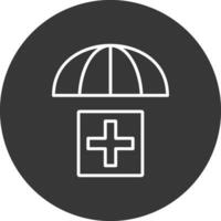 Gesundheit Versicherung Linie invertiert Symbol Design vektor