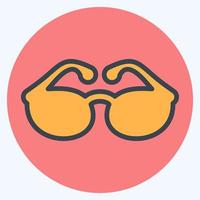 Symbol-Sonnenbrille - Farbkamerad-Stil, einfache Illustration, bearbeitbarer Strich vektor