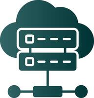 Cloud-Datenbank-Glyphen-Verlaufssymbol vektor