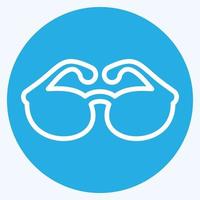 Symbol-Sonnenbrille - Stil der blauen Augen, einfache Illustration, bearbeitbarer Strich vektor