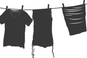 silhuett klädstreck för hängande kläder svart Färg endast vektor