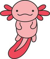 söt tecknad serie axolotl illustration vektor