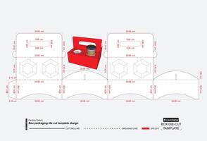 Tasse Halter Box mit gestanzt Vorlage vektor