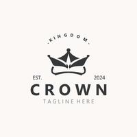 Krone Logo einfach Design Vorlage. Jahrgang Krone Logo königlich König Königin Symbol vektor