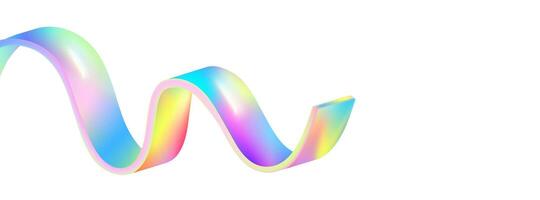 abstrakt holografiska våg.flöde regnbågsskimrande fluid.dynamisk spektrum band. vektor