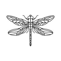 schwarz Libelle Zeichen Symbol Symbol Logo . Libelle Gliederung isoliert Libelle auf Weiß Hintergrund vektor