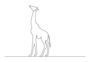 giraff i ett kontinuerlig linje teckning fri illustration vektor