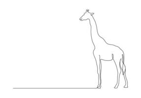 giraff i ett kontinuerlig linje teckning fri illustration vektor