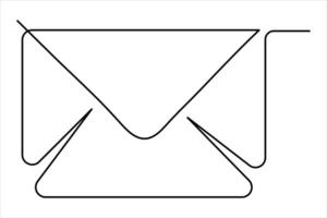 kontinuierlich einer Linie Email Gliederung Hand gezeichnet Symbol Kunst Illustration vektor