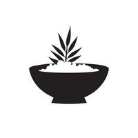 ris skål ikon. svart ris skål ikon på vit bakgrund. illustration vektor