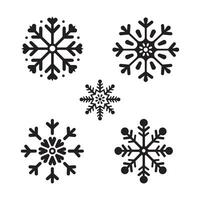 Schnee Symbol Satz. schwarz Schnee Symbol einstellen auf Weiß Hintergrund. Illustration vektor