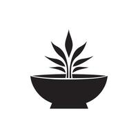 Reis Schüssel Symbol. schwarz Reis Schüssel Symbol auf Weiß Hintergrund. Illustration vektor
