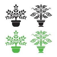 uppsättning av växt ikoner. illustration i platt stil vektor