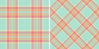 Textil- prüfen Plaid von Muster Stoff mit ein Tartan Textur nahtlos Hintergrund. einstellen im Regenbogen Farben. Hose zum Frauen. vektor