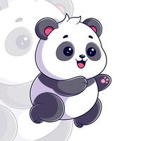 söt panda är känsla Lycklig vektor