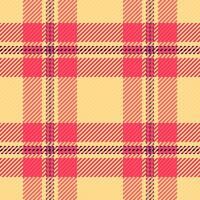 hatt textur kolla upp bakgrund, diagonal pläd tartan sömlös. sommar textil- tyg mönster i bärnsten och röd färger. vektor