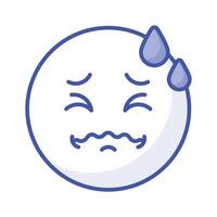 smärtsam uttryck, trendig ikon av smärta emoji, redigerbar vektor