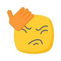 erhalten diese kreativ Symbol von frustriert Emoji, bereit zu verwenden vektor