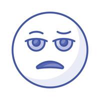 gelangweilt Gesicht Ausdruck, Symbol von gelangweilt Emoji, Prämie vektor