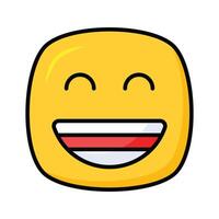 begeistert Emoji Symbol, glücklich Gesicht Design vektor