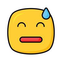 beschämt, schuldig, besorgt Emoji Design, isoliert auf Weiß Hintergrund vektor