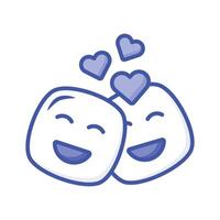 romantisch Paar Emoji Design, bereit zum Prämie verwenden vektor