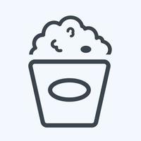 ikon popcorn - linjestil - enkel illustration, redigerbar linje. vektor