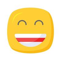 begeistert Emoji Symbol, glücklich Gesicht Design vektor