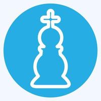 ikon schack 2 - stil med blå ögon, enkel illustration, redigerbar linje vektor