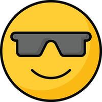 Brille auf Emoji Gesicht zeigen Konzept Symbol von cool Emoji, stolz Emoji vektor