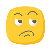 Pixel perfekt Symbol von eifersüchtig Emoji, isoliert auf Weiß Hintergrund vektor
