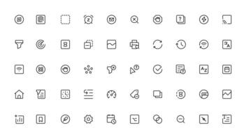 ui ux ikon uppsättning, användare gränssnitt iconset collection.outline ikon. vektor