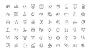 uppsättning av tunn linje webb ikon uppsättning, enkel översikt ikoner samling, pixel perfekt ikoner, enkel illustration vektor