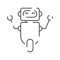 Chatbot Linie Symbol. Humanoid Roboter. persönlich Stimme Hilfe. Clever Lautsprecher künstlich Intelligenz. Technologie unterzeichnen. vektor