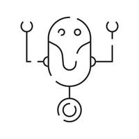 Chatbot Linie Symbol. Humanoid Roboter. persönlich Stimme Hilfe. Clever Lautsprecher künstlich Intelligenz. Technologie unterzeichnen. vektor