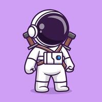 süß Astronaut mit Schwert Karikatur vektor