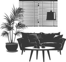 Silhouette Wohnzimmer beim Zuhause Ausrüstung schwarz Farbe nur vektor