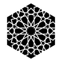 islamic geometrisk design element illustration svart silhuett isolerat på vit bakgrund. logotyp ikon vektor